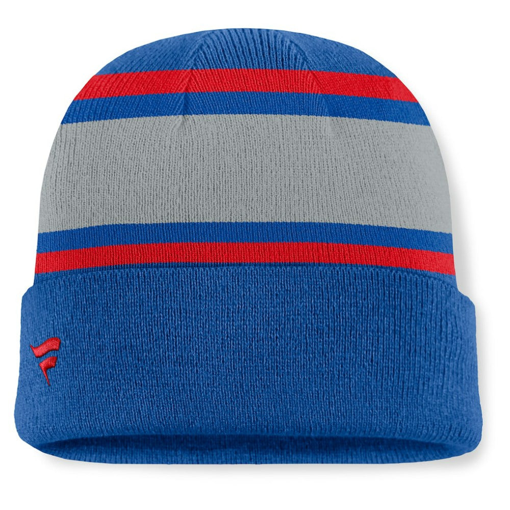 New York Rangers Fanatics Heritage Varsity Cuffed Knit Hat - Blue Hats