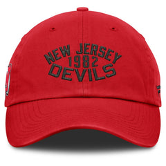 New Jersey Devils Fanatics Fundamentals Archer Adjustable Hat - Red Jerseys