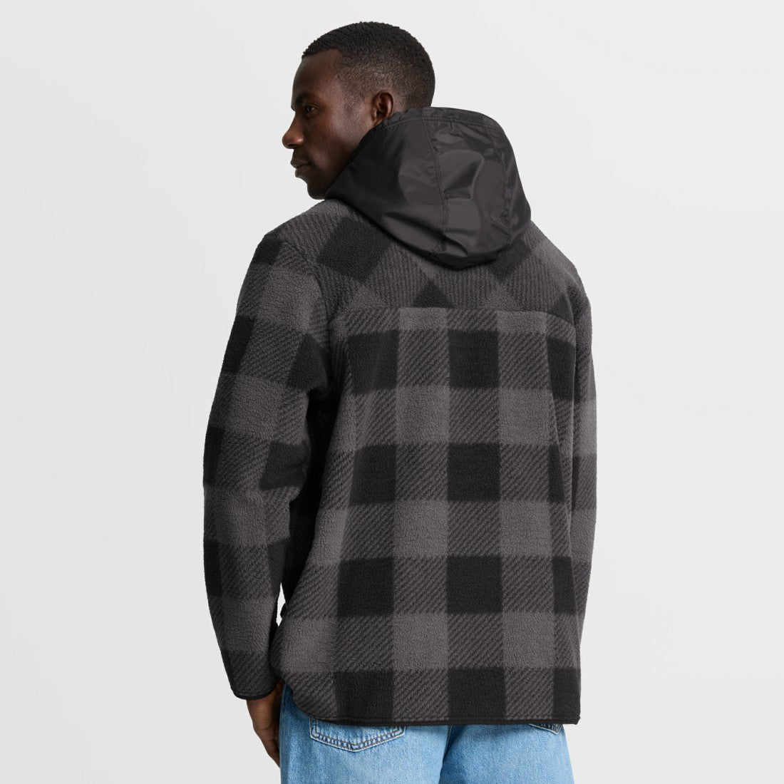New York Jets Elements Plaid Polar Fleece Quarter-Zip Hoodie - Black discount