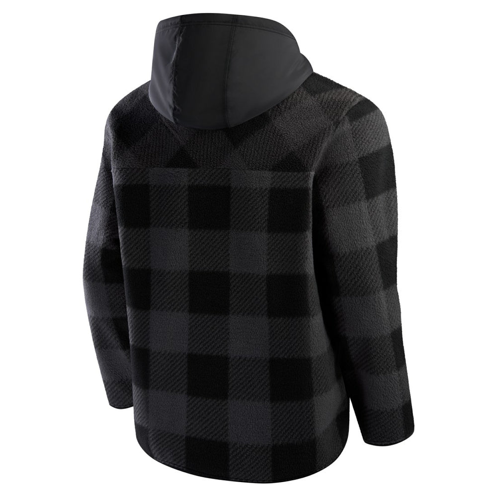 New York Jets Elements Plaid Polar Fleece Quarter-Zip Hoodie - Black discount