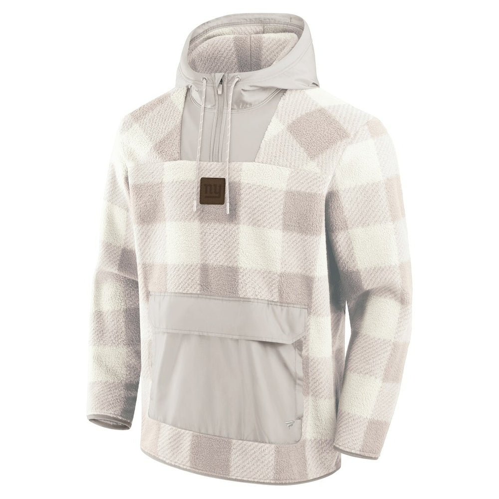 New York Giants Elements Plaid Polar Fleece Quarter-Zip Hoodie - Gray online