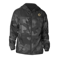 Boston Bruins Columbia Camo Flash Challenger Omni-Shade Full-Zip Hoodie Windbreaker - Black Hoodies