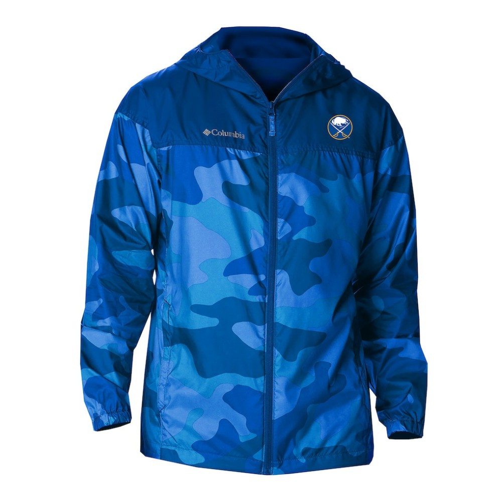 Buffalo Sabres Columbia Camo Flash Challenger Omni-Shade Full-Zip Hoodie Windbreaker - Royal Hoodies
