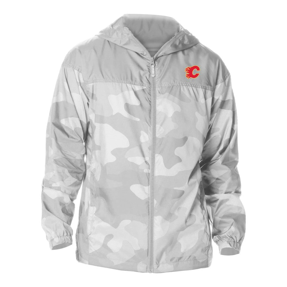 Calgary Flames Columbia Camo Flash Challenger Omni-Shade Full-Zip Hoodie Windbreaker - Gray Hoodies