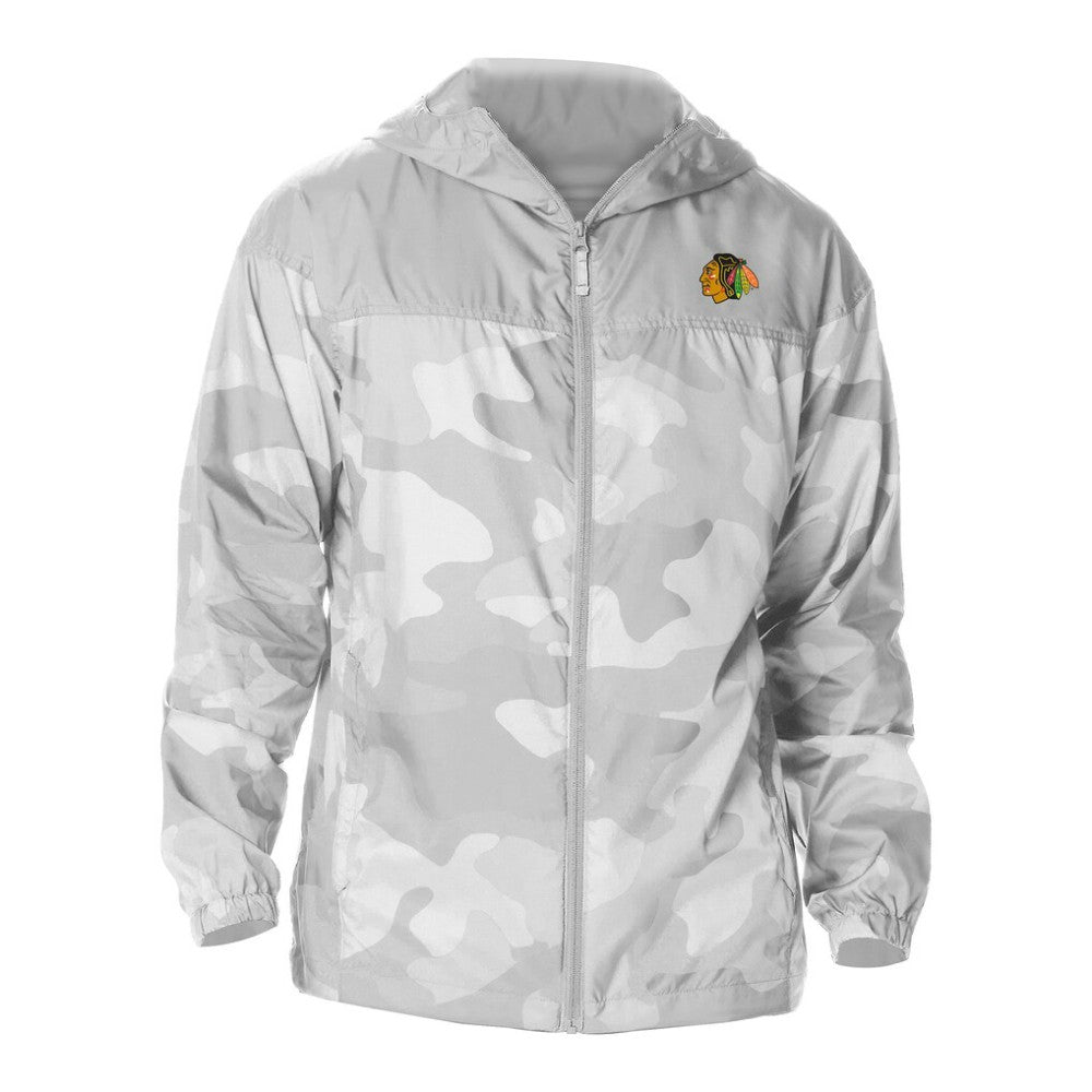 Chicago Blackhawks Columbia Camo Flash Challenger Omni-Shade Full-Zip Hoodie Windbreaker - Gray Hoodies