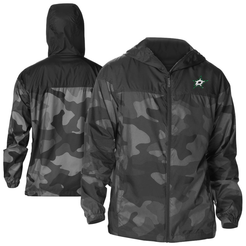 Dallas Stars Columbia Camo Flash Challenger Omni-Shade Full-Zip Hoodie Windbreaker - Black Hoodies