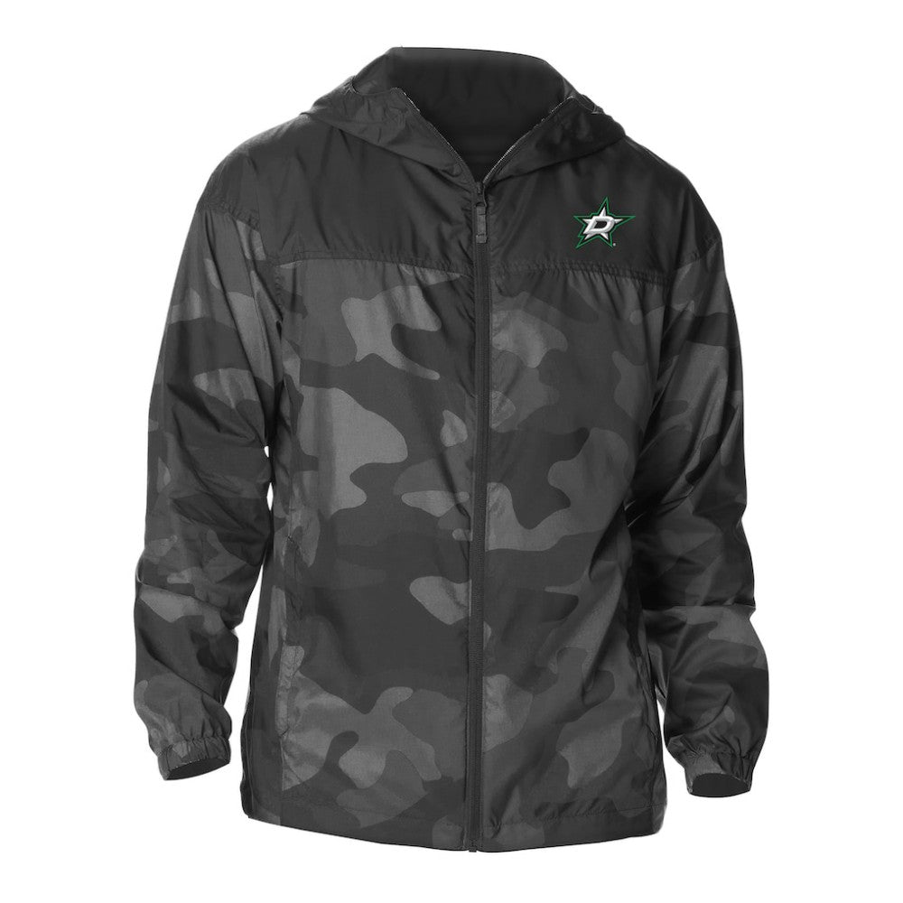 Dallas Stars Columbia Camo Flash Challenger Omni-Shade Full-Zip Hoodie Windbreaker - Black Hoodies