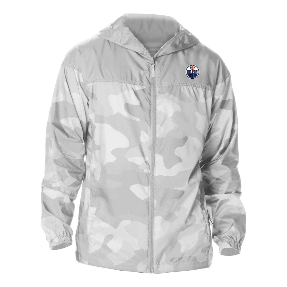 Edmonton Oilers Columbia Camo Flash Challenger Omni-Shade Full-Zip Hoodie Windbreaker - Gray Hoodies