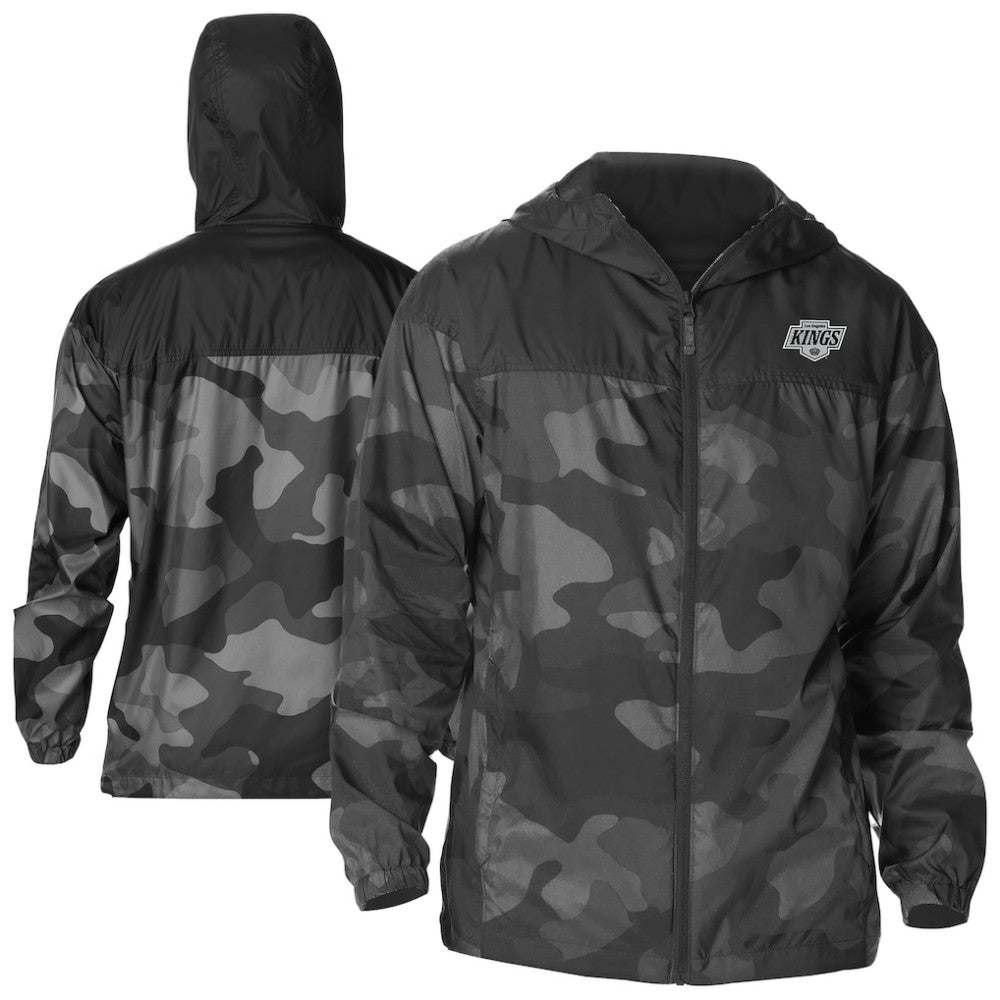 Los Angeles Kings Columbia Camo Flash Challenger Omni-Shade Full-Zip Hoodie Windbreaker - Black Hoodies