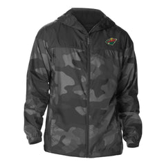 Minnesota Wild Columbia Camo Flash Challenger Omni-Shade Full-Zip Hoodie Windbreaker - Black Hoodies