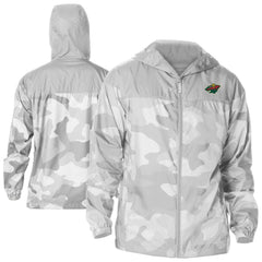 Minnesota Wild Columbia Camo Flash Challenger Omni-Shade Full-Zip Hoodie Windbreaker - Gray Hoodies
