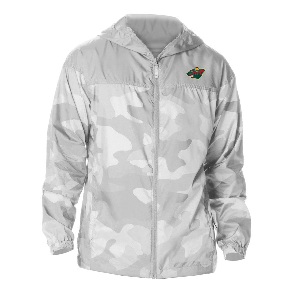Minnesota Wild Columbia Camo Flash Challenger Omni-Shade Full-Zip Hoodie Windbreaker - Gray Hoodies