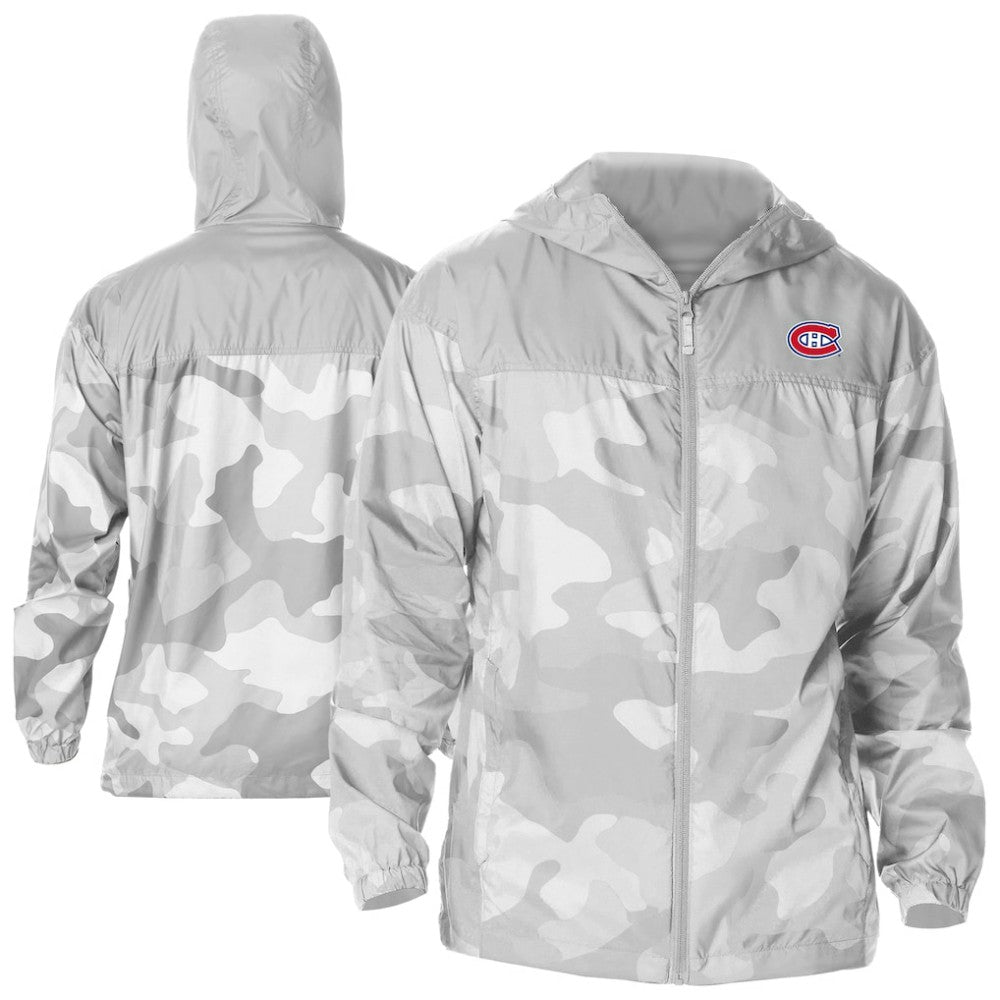 Montreal Canadiens Columbia Camo Flash Challenger Omni-Shade Full-Zip Hoodie Windbreaker - Gray Hoodies