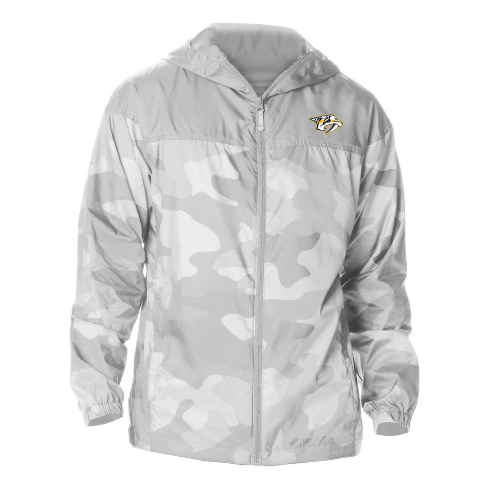 Nashville Predators Columbia Camo Flash Challenger Omni-Shade Full-Zip Hoodie Windbreaker - Gray Hoodies