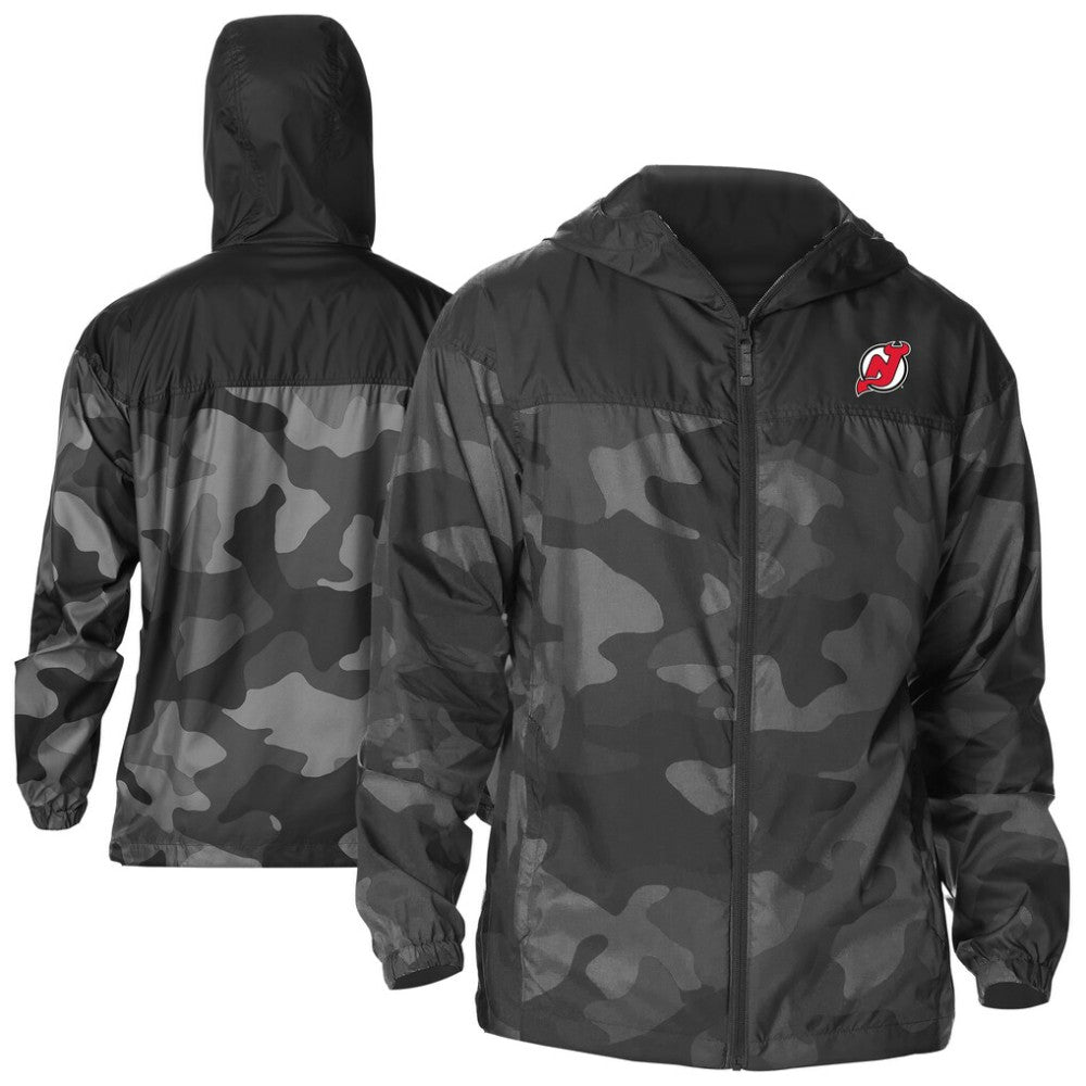 New Jersey Devils Columbia Camo Flash Challenger Omni-Shade Full-Zip Hoodie Windbreaker - Black Jerseys