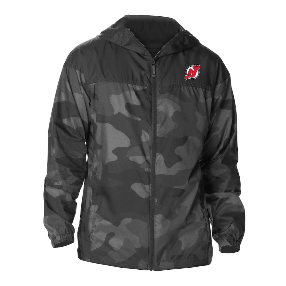 New Jersey Devils Columbia Camo Flash Challenger Omni-Shade Full-Zip Hoodie Windbreaker - Black Jerseys