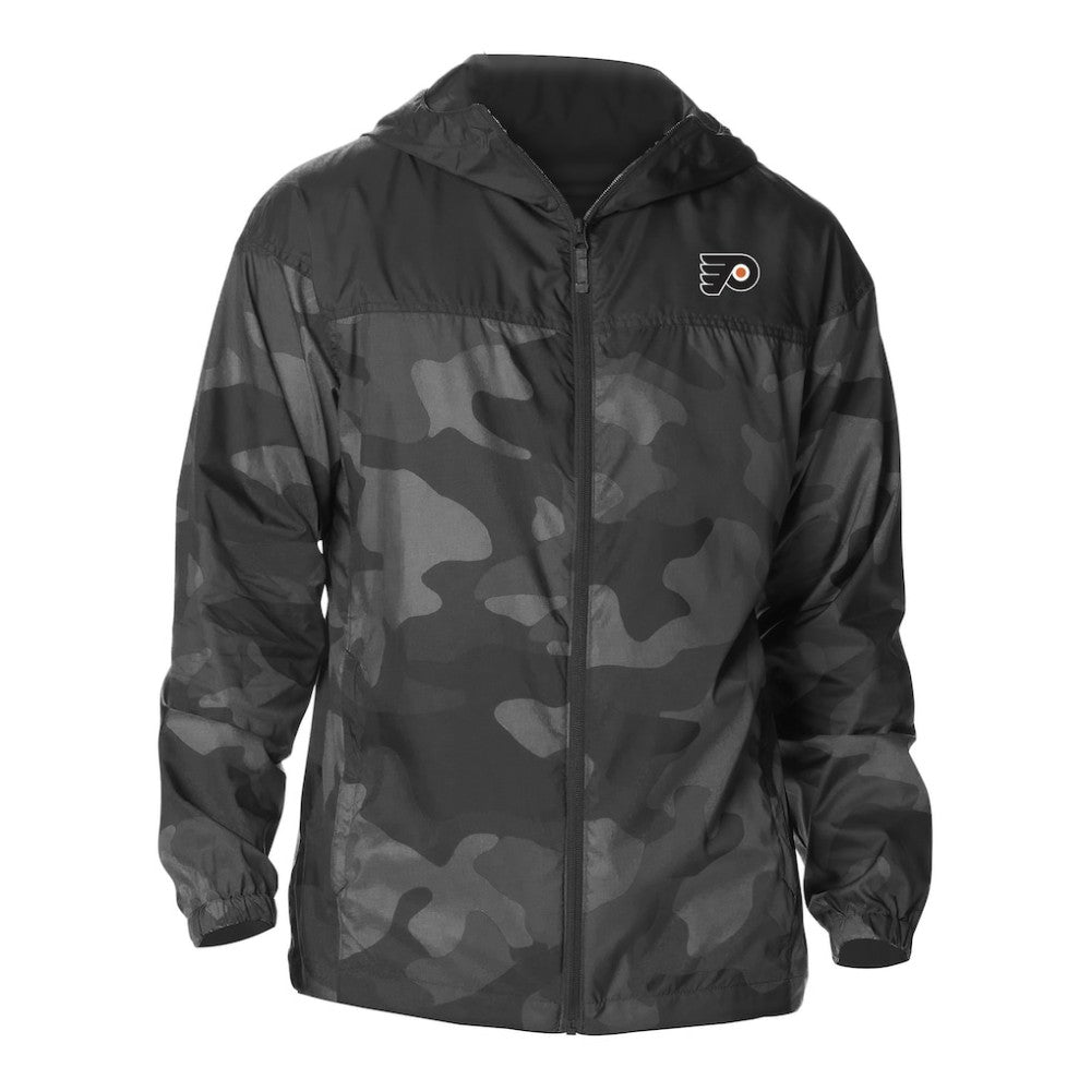Philadelphia Flyers Columbia Camo Flash Challenger Omni-Shade Full-Zip Hoodie Windbreaker - Black Hoodies