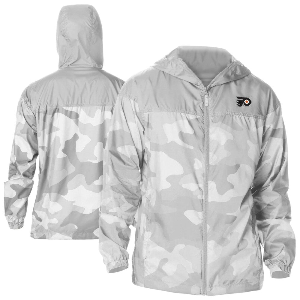 Philadelphia Flyers Columbia Camo Flash Challenger Omni-Shade Full-Zip Hoodie Windbreaker - Gray Hoodies