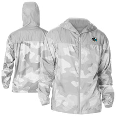 San Jose Sharks Columbia Camo Flash Challenger Omni-Shade Full-Zip Hoodie Windbreaker - Gray Hoodies