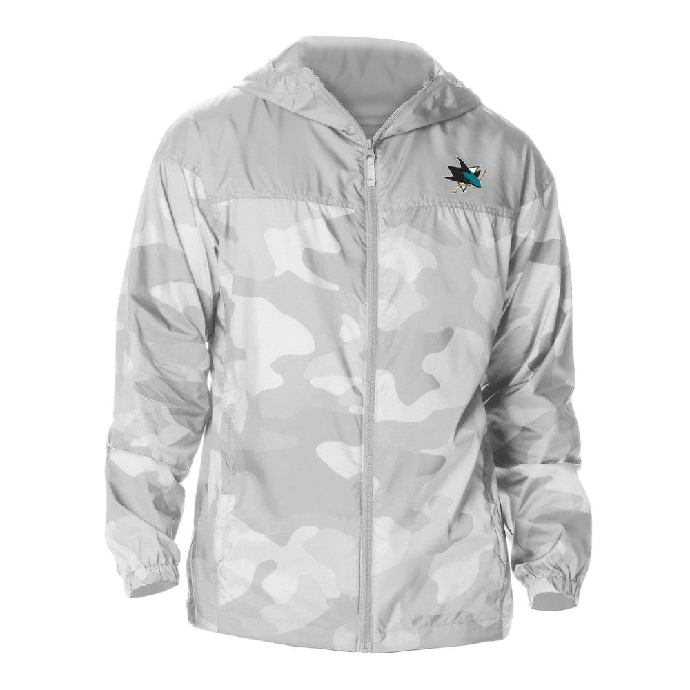 San Jose Sharks Columbia Camo Flash Challenger Omni-Shade Full-Zip Hoodie Windbreaker - Gray Hoodies