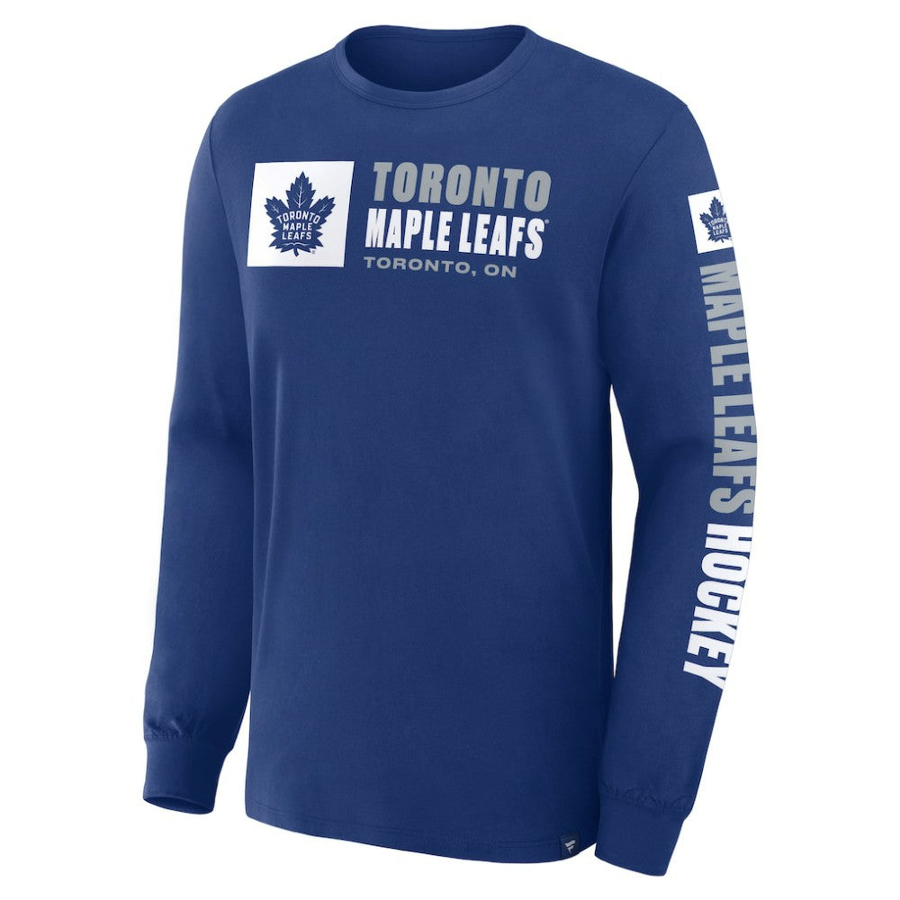Toronto Maple Leafs Fanatics Goal Crease Legacy Long Sleeve T-Shirt - Blue T-shirts