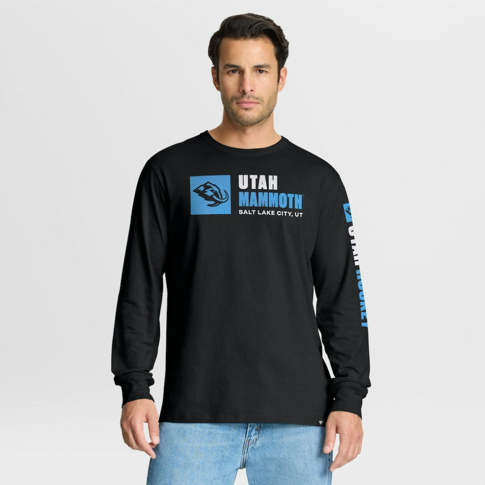 Utah Mammoth Fanatics Goal Crease Legacy Long Sleeve T-Shirt - Black T-shirts