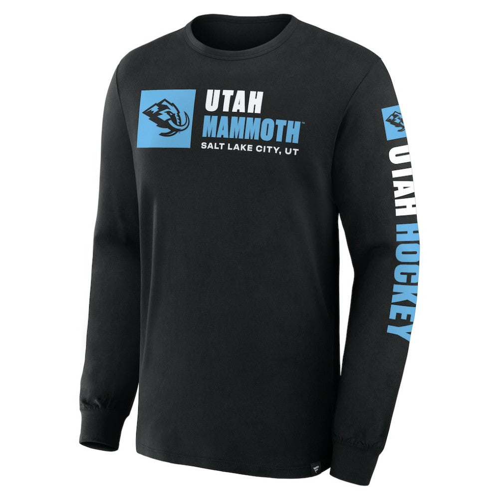 Utah Mammoth Fanatics Goal Crease Legacy Long Sleeve T-Shirt - Black T-shirts
