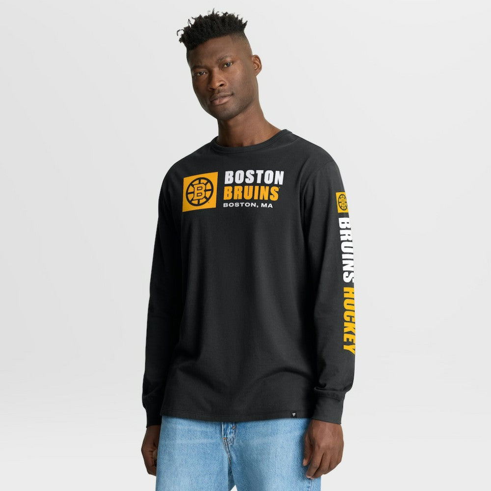 Boston Bruins Fanatics Goal Crease Legacy Long Sleeve T-Shirt - Black T-shirts