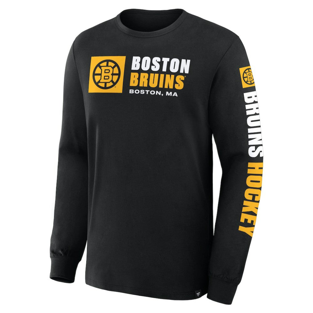 Boston Bruins Fanatics Goal Crease Legacy Long Sleeve T-Shirt - Black T-shirts