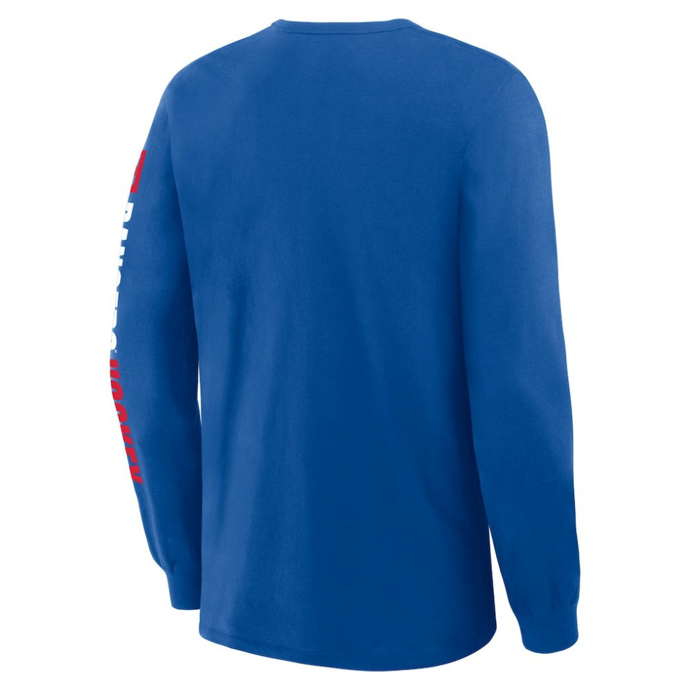 New York Rangers Fanatics Goal Crease Legacy Long Sleeve T-Shirt - Blue T-shirts