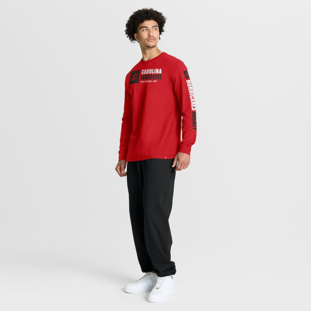 Carolina Hurricanes Fanatics Goal Crease Legacy Long Sleeve T-Shirt - Red T-shirts