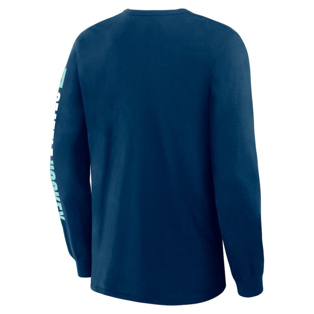 Seattle Kraken Fanatics Goal Crease Legacy Long Sleeve T-Shirt - Navy T-shirts