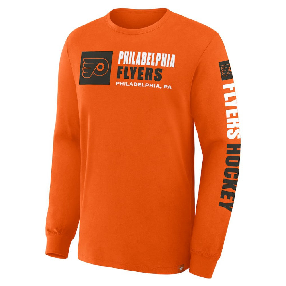 Philadelphia Flyers Fanatics Goal Crease Legacy Long Sleeve T-Shirt - Orange T-shirts