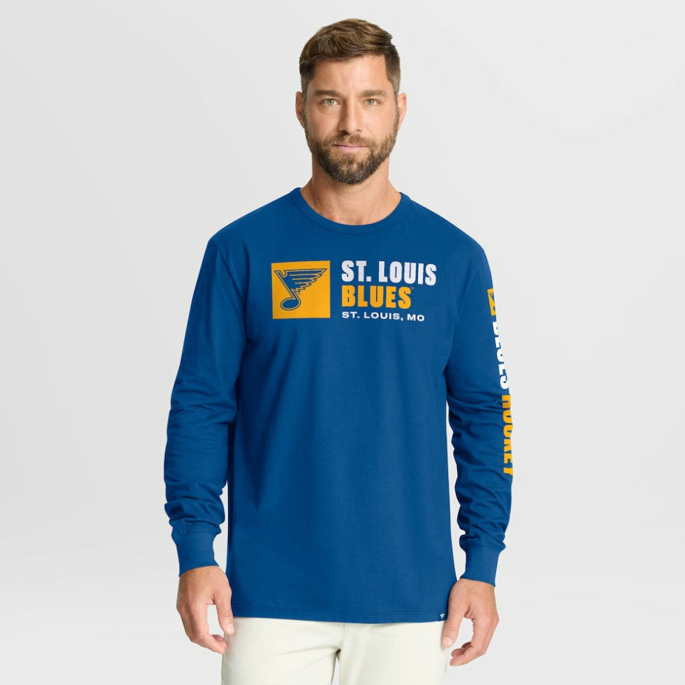 St. Louis Blues Fanatics Goal Crease Legacy Long Sleeve T-Shirt - Blue T-shirts