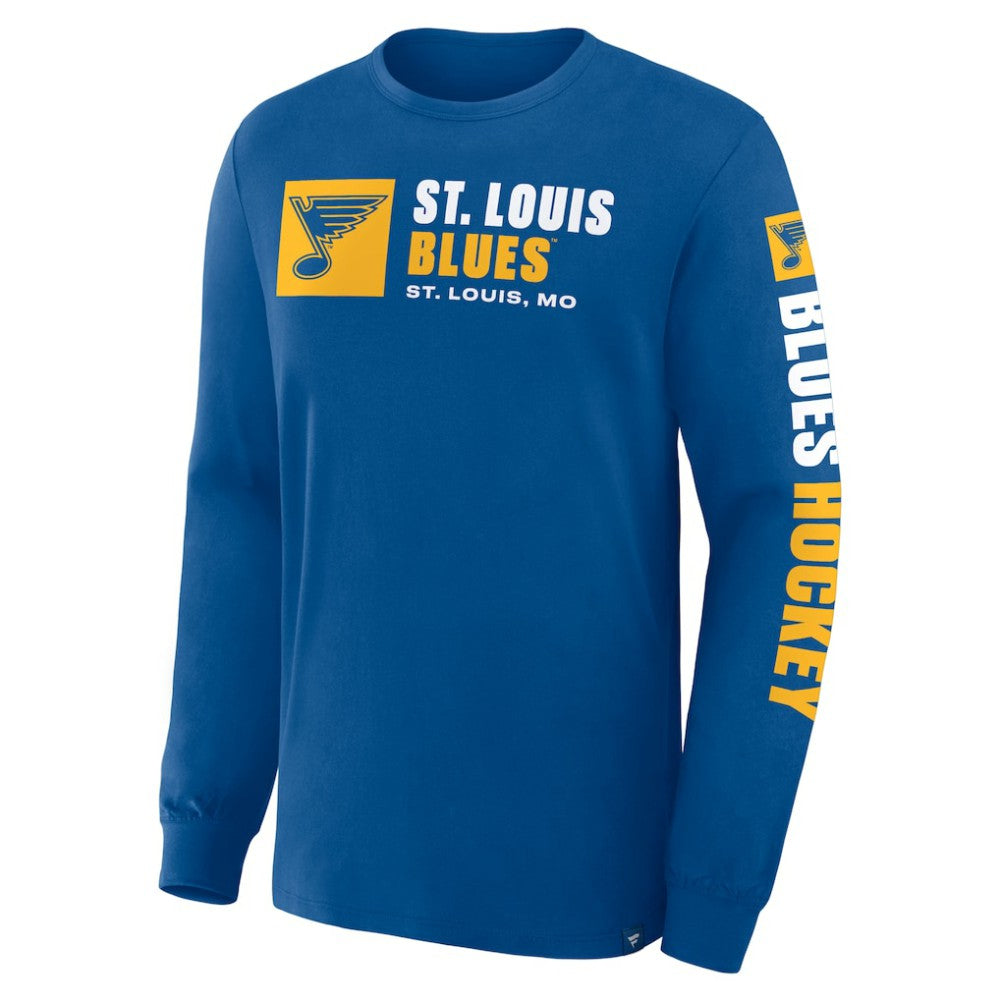 St. Louis Blues Fanatics Goal Crease Legacy Long Sleeve T-Shirt - Blue T-shirts