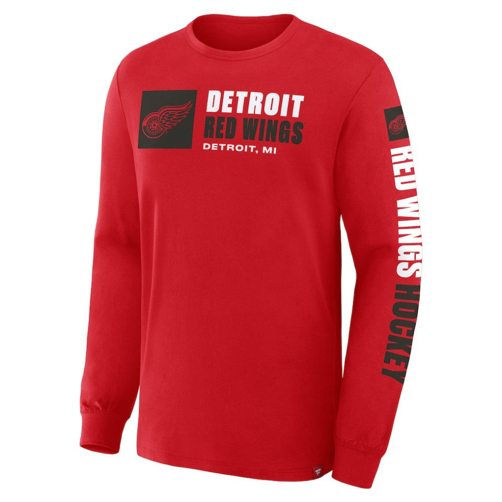 Detroit Red Wings Fanatics Goal Crease Legacy Long Sleeve T-Shirt - Red T-shirts
