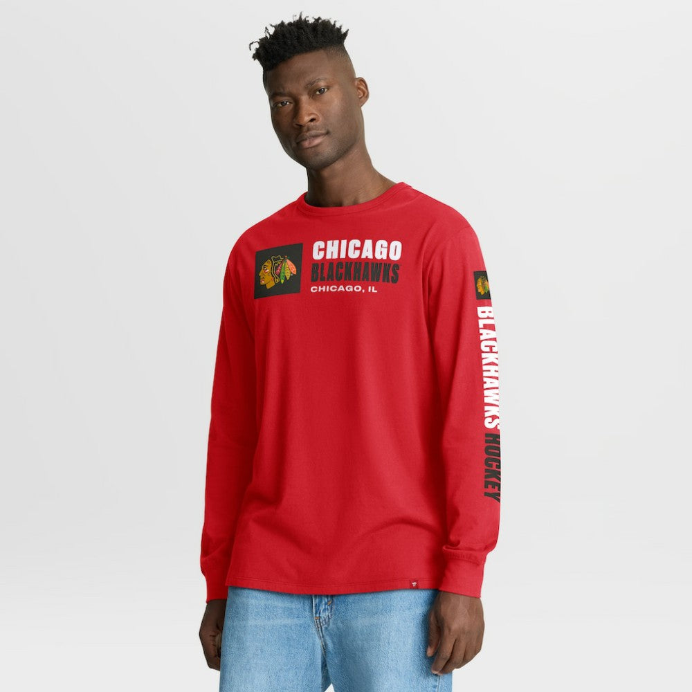 Chicago Blackhawks Fanatics Goal Crease Legacy Long Sleeve T-Shirt - Red T-shirts