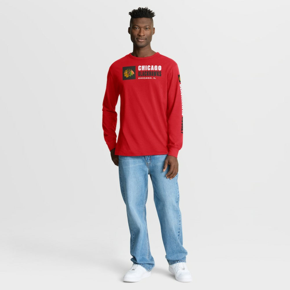 Chicago Blackhawks Fanatics Goal Crease Legacy Long Sleeve T-Shirt - Red T-shirts