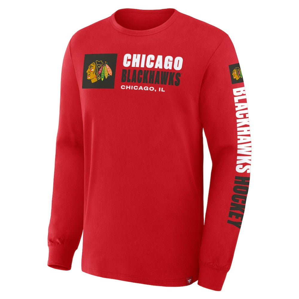 Chicago Blackhawks Fanatics Goal Crease Legacy Long Sleeve T-Shirt - Red T-shirts