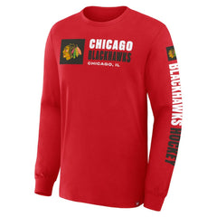Chicago Blackhawks Fanatics Goal Crease Legacy Long Sleeve T-Shirt - Red T-shirts