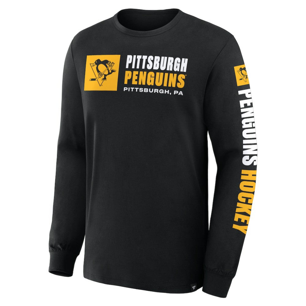 Pittsburgh Penguins Fanatics Goal Crease Legacy Long Sleeve T-Shirt - Black T-shirts