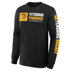 Pittsburgh Penguins Fanatics Goal Crease Legacy Long Sleeve T-Shirt - Black T-shirts