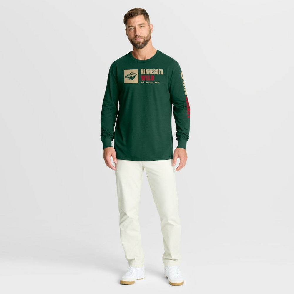 Minnesota Wild Fanatics Goal Crease Legacy Long Sleeve T-Shirt - Green T-shirts