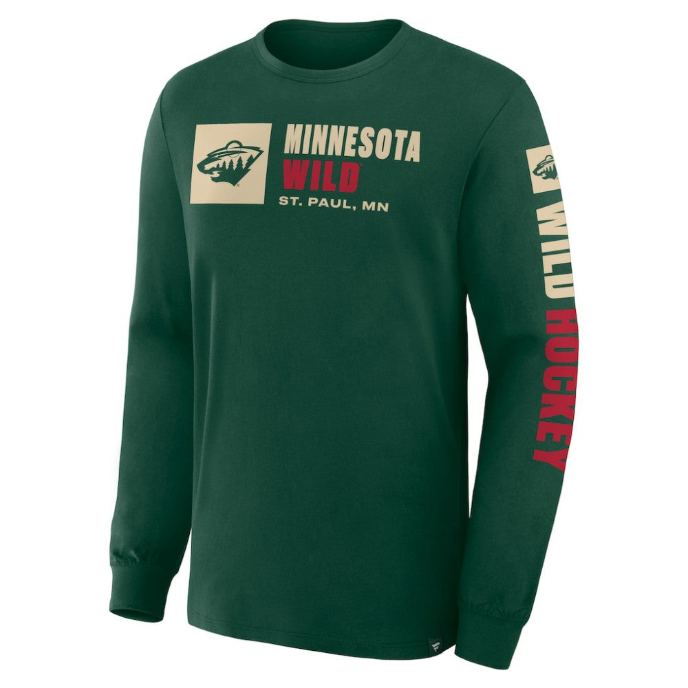 Minnesota Wild Fanatics Goal Crease Legacy Long Sleeve T-Shirt - Green T-shirts