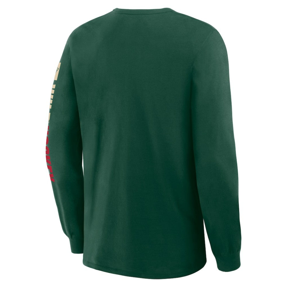 Minnesota Wild Fanatics Goal Crease Legacy Long Sleeve T-Shirt - Green T-shirts