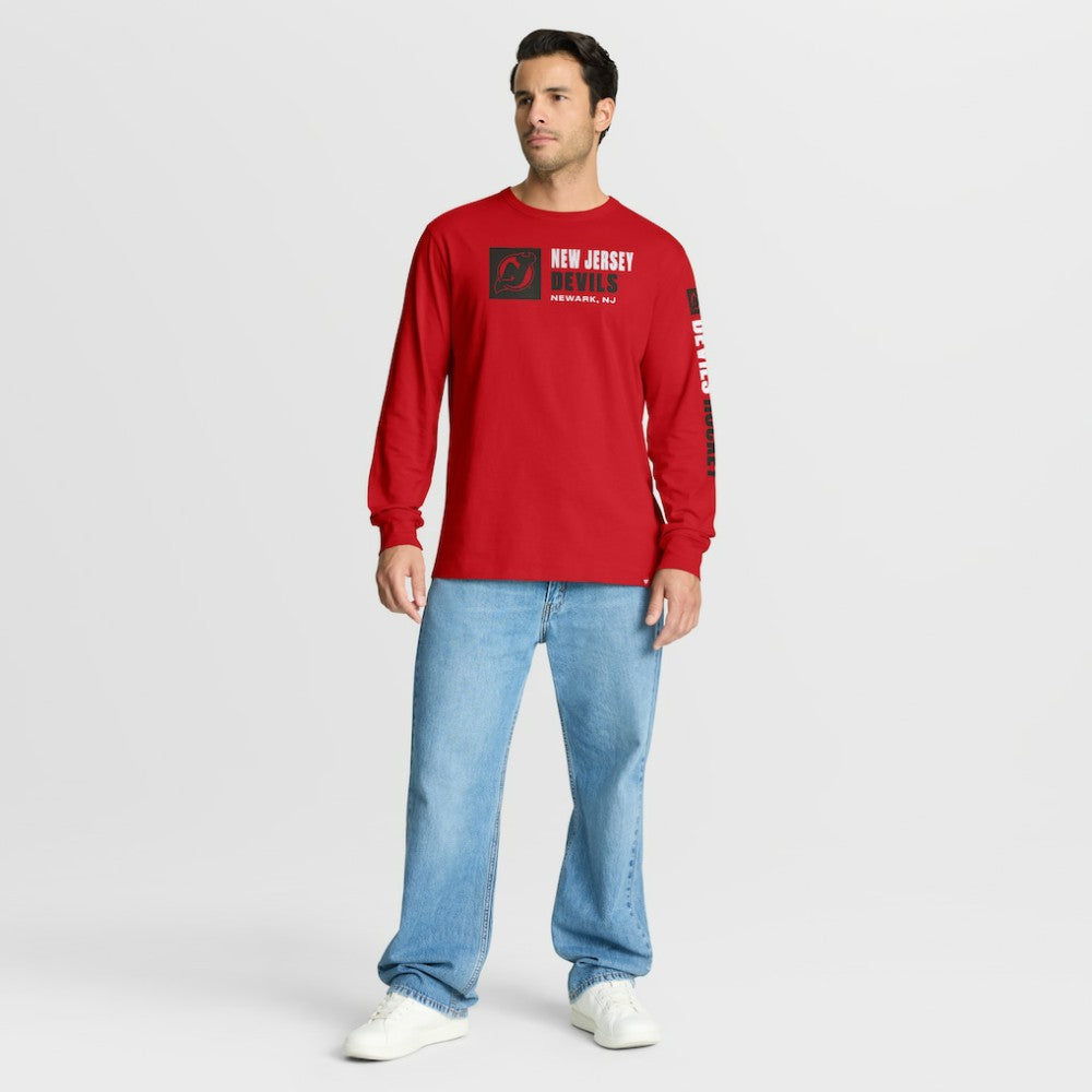 New Jersey Devils Fanatics Goal Crease Legacy Long Sleeve T-Shirt - Red T-shirts