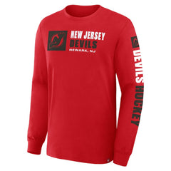 New Jersey Devils Fanatics Goal Crease Legacy Long Sleeve T-Shirt - Red T-shirts