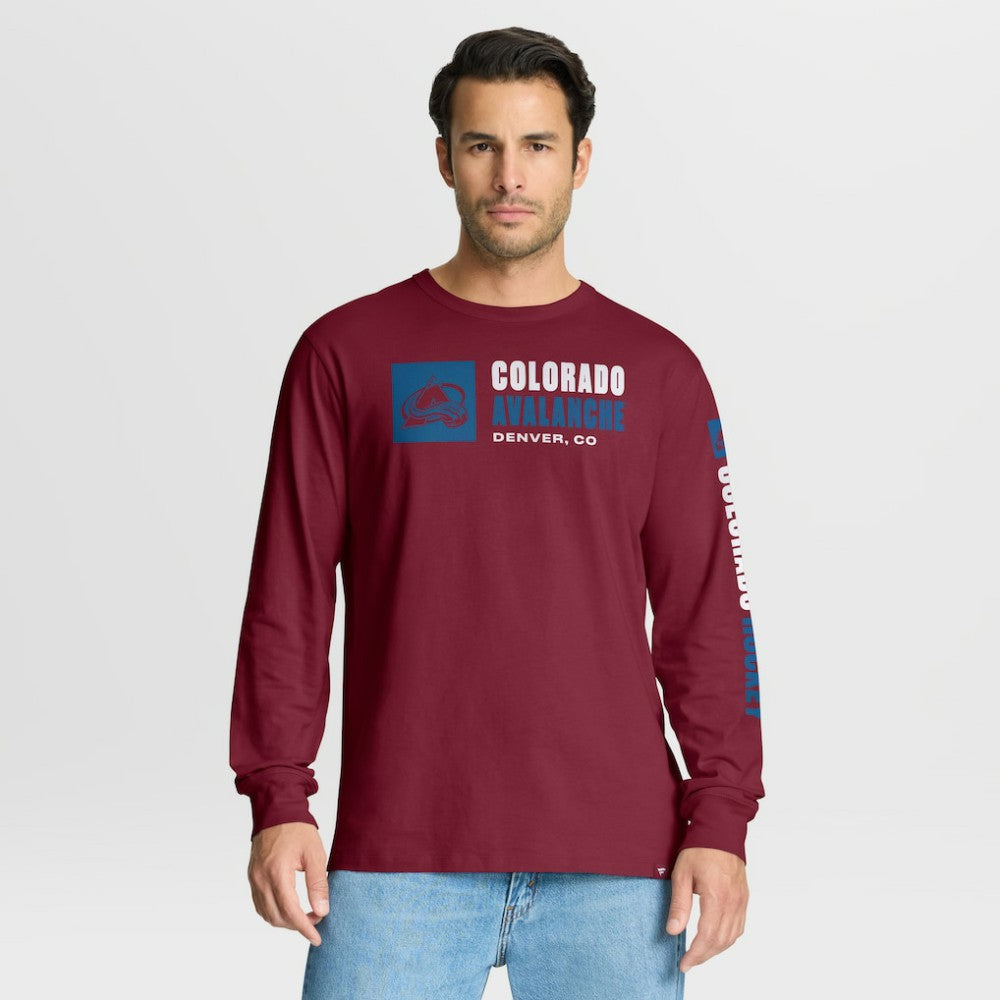 Colorado Avalanche Fanatics Goal Crease Legacy Long Sleeve T-Shirt - Burgundy T-shirts