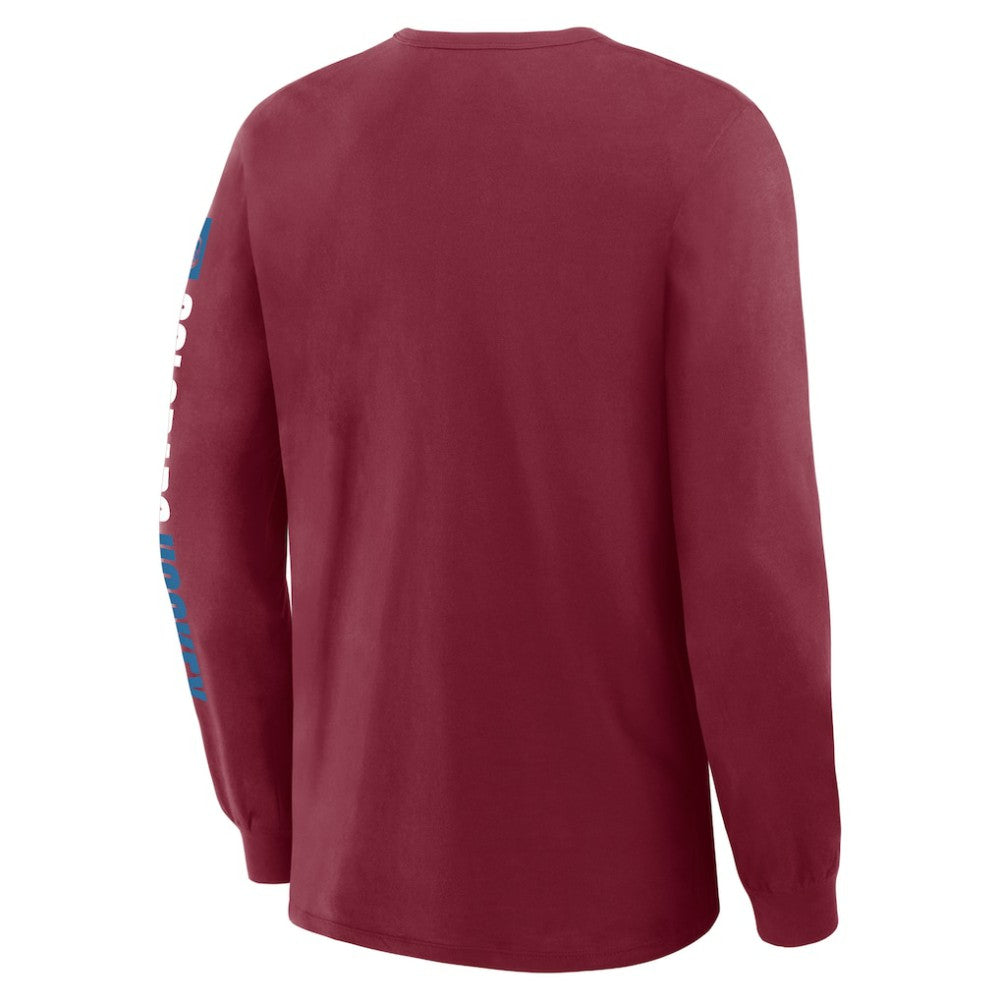 Colorado Avalanche Fanatics Goal Crease Legacy Long Sleeve T-Shirt - Burgundy T-shirts