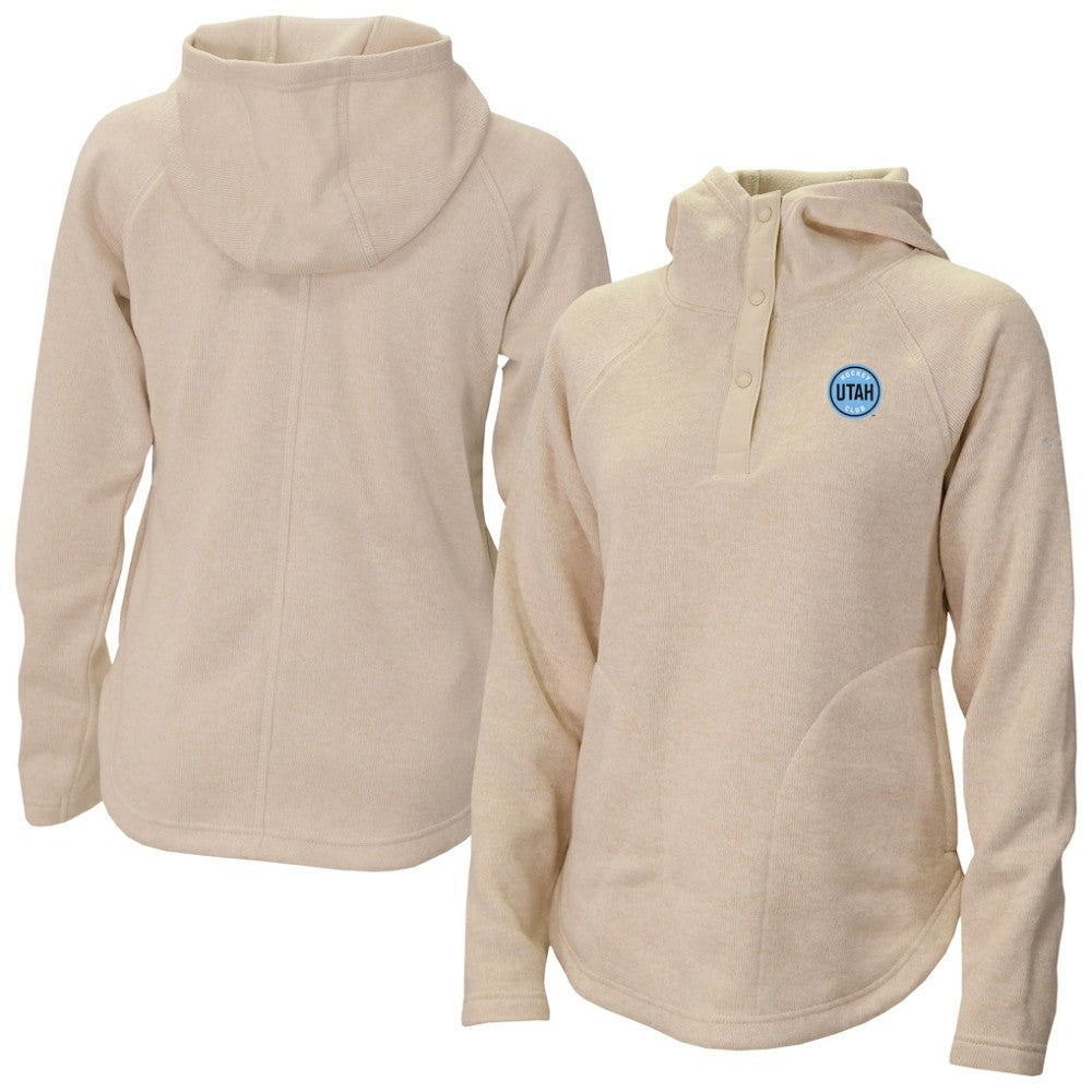 Utah Mammoth Columbia Women's Sweater Weather Quarter-Snap Hoodie - Cream Hoodies